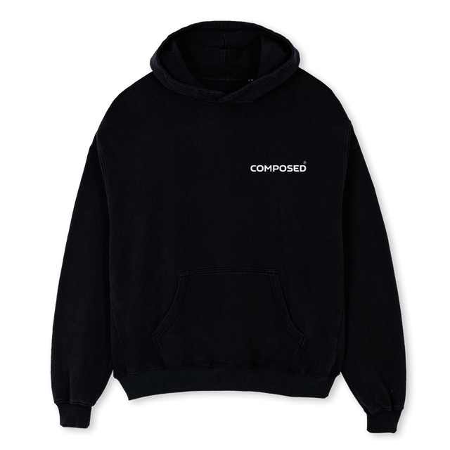 COMPOSEDHOODIE Black Oversized Hoodie.