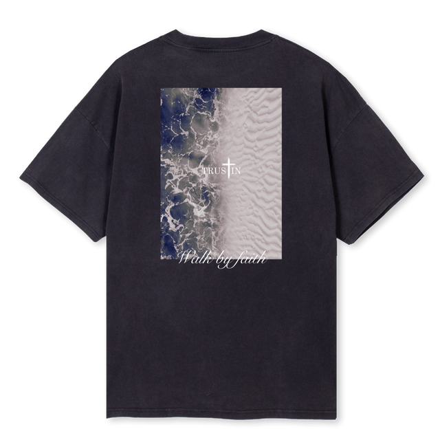 OCEAN WBF Vintage Black Oversized Tee.