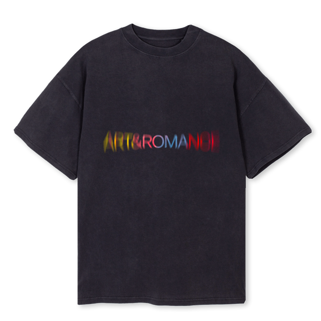 ARTETROMANCE BLACKT Vintage Black Oversized Tee.
