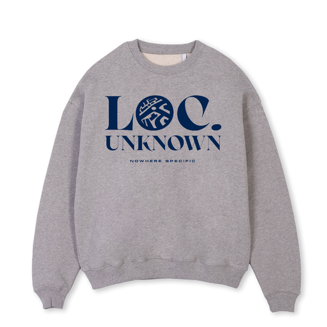 BLUELOCUNKCREW Grey Marl Oversized Crewneck Sweater.