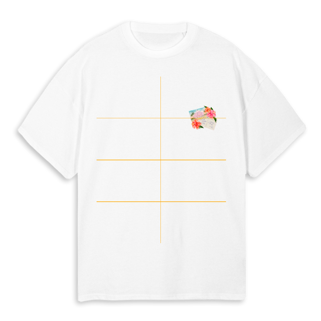 DJ POSTCARD White Oversized Tee.