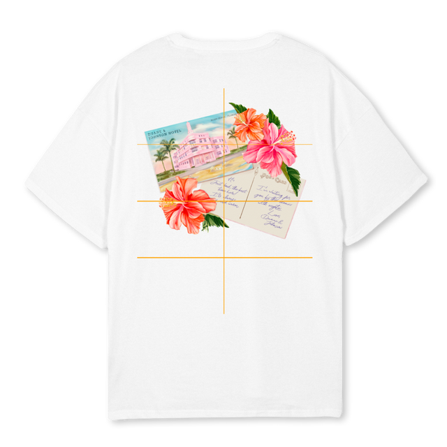 DJ POSTCARD White Oversized Tee.