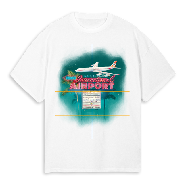 MIA AIRPORT White Oversized Tee.