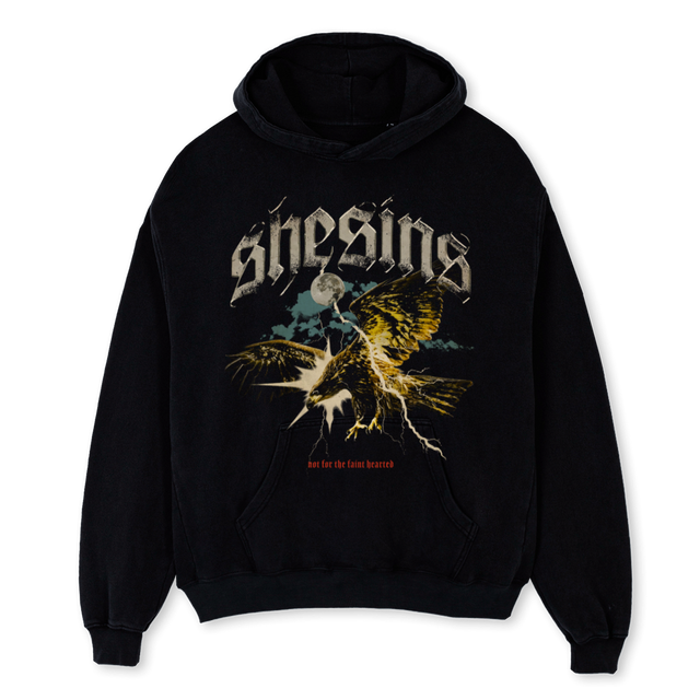 EAGLEHOODB Black Oversized Hoodie.