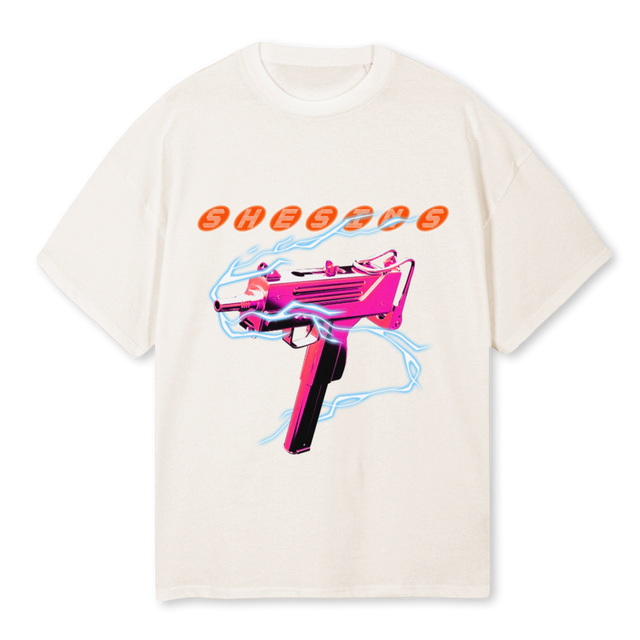 UZI V WHIT Vintage White Oversized Tee.