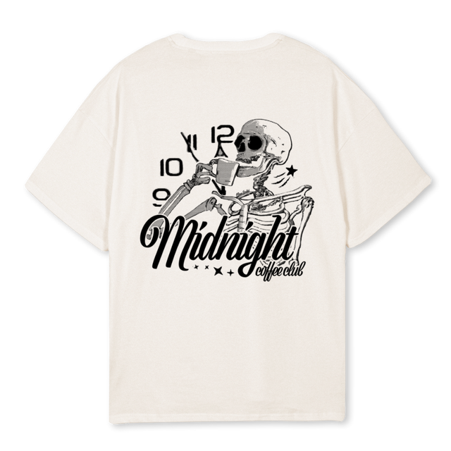 MIDNIGHTSKELETONTEE Vintage White Oversized Tee.