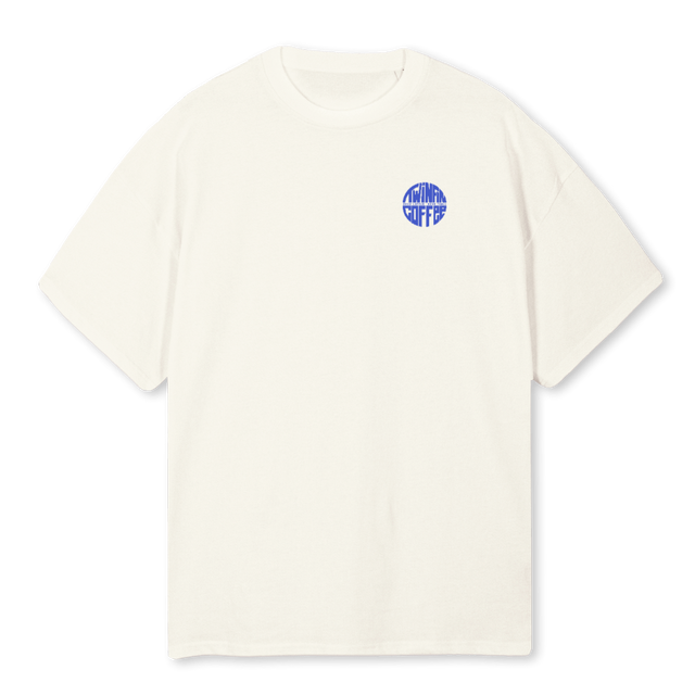 TWIN FIN STAFF Cream Oversized Tee.