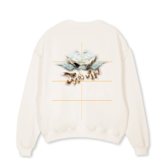 ANGELSWEAT Vintage White Oversized Crewneck Sweater.
