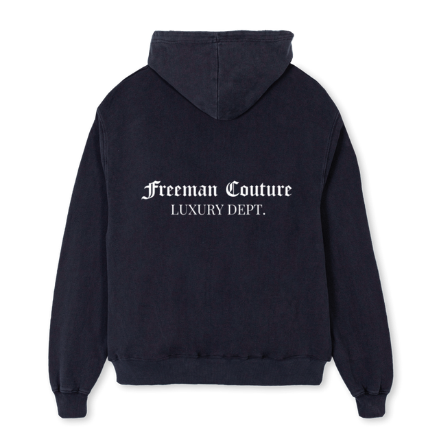 FREEMANS Vintage Black Oversized Hoodie.