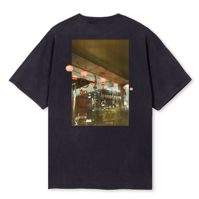 CHINATOWN Vintage Black Oversized Tee.