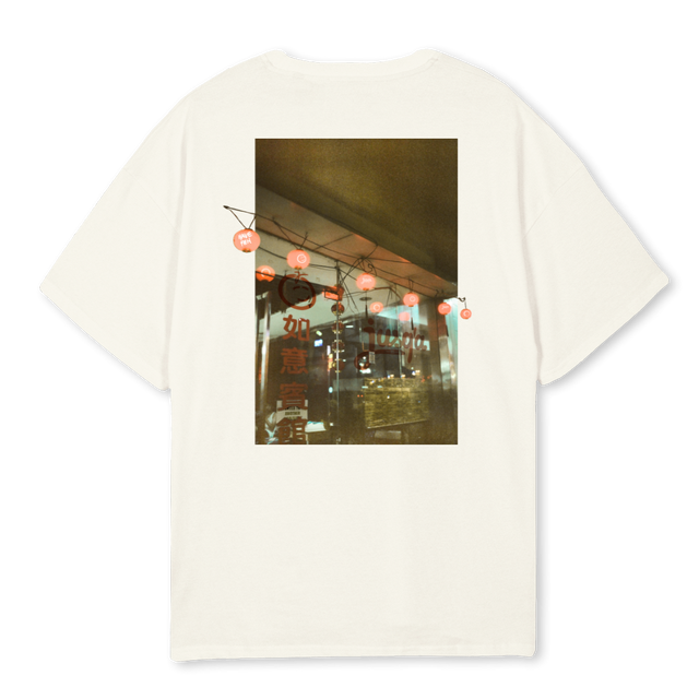 CHINATOWN Cream Oversized Tee.
