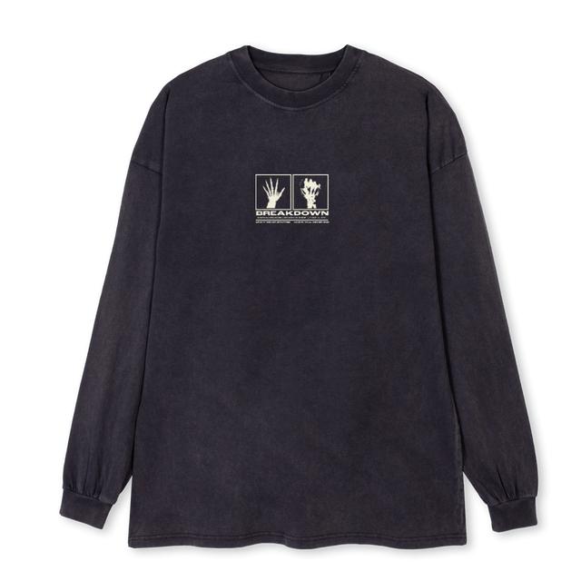 BREAKDOWNTHREE Vintage Black Oversized LS Tee.