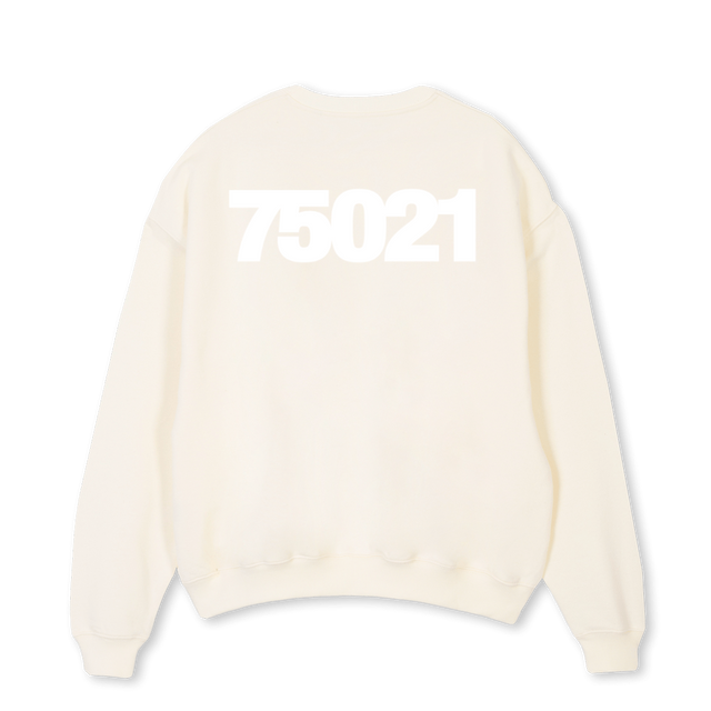 SWEAT Cream Oversized Crewneck Sweater.