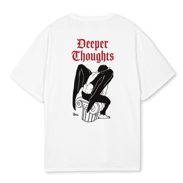 DEEPER THOUGHTS White Oversized Tee.