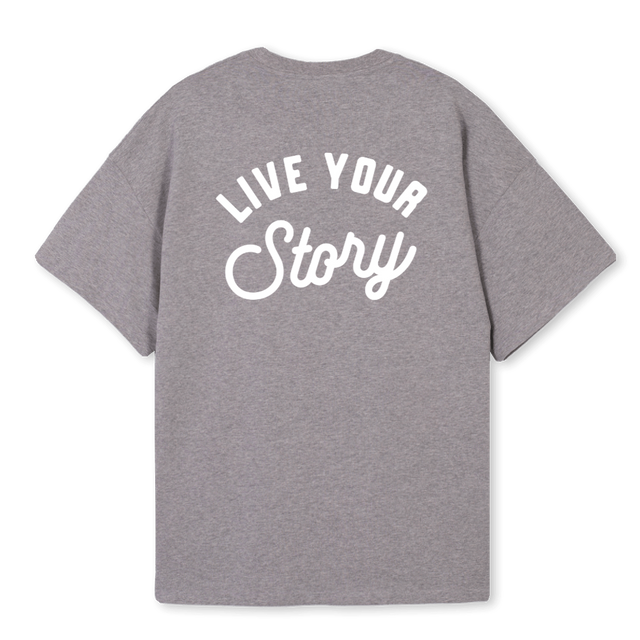 LIVEYOURSTORY Grey Marl Oversized Tee.