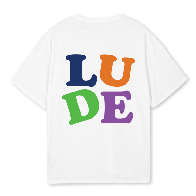 LUDEPOP White Oversized Tee.