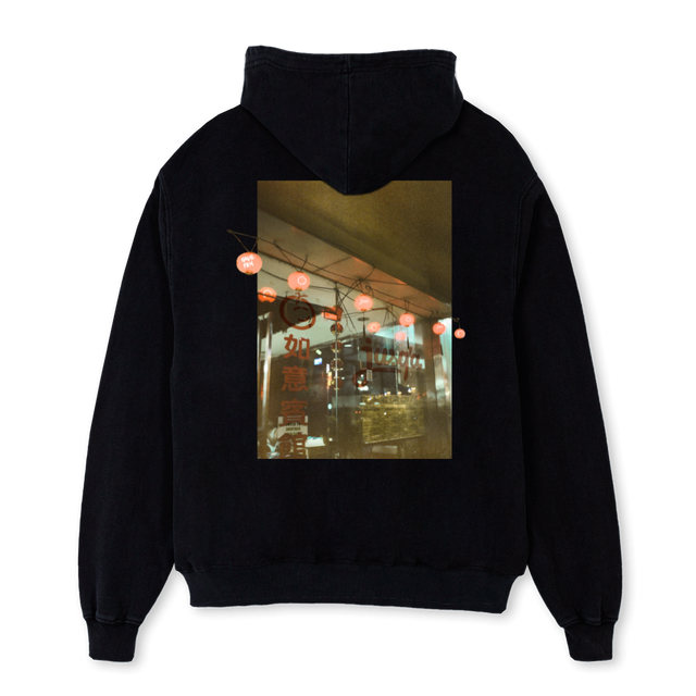 CHINATOWNJ Black Oversized Hoodie.