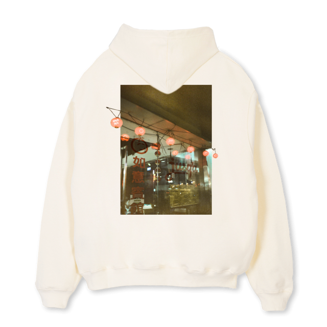 CHINATOWNJ Cream Oversized Hoodie.