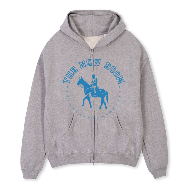 MANNERHEIM Grey Marl Oversized Zipped Hoodie.