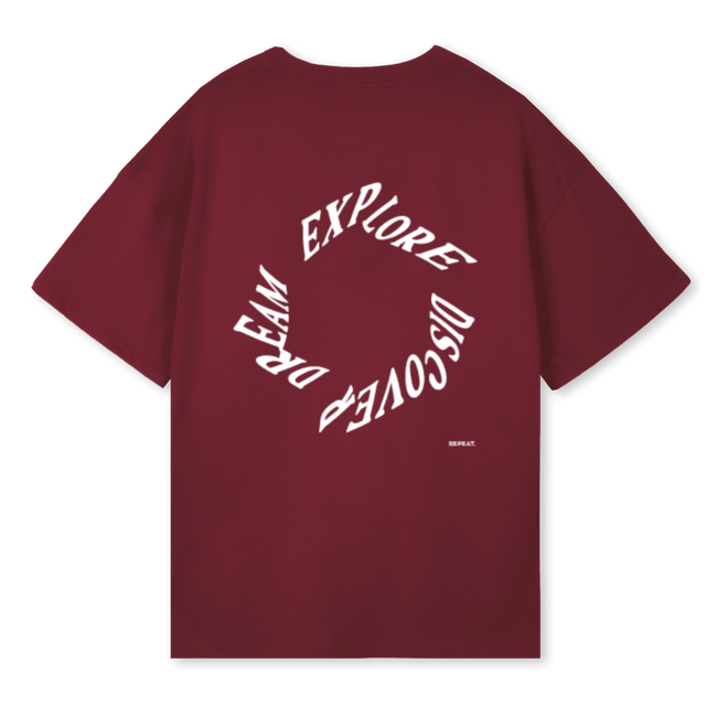 DISRUPTION Burgundy Oversized Tee.