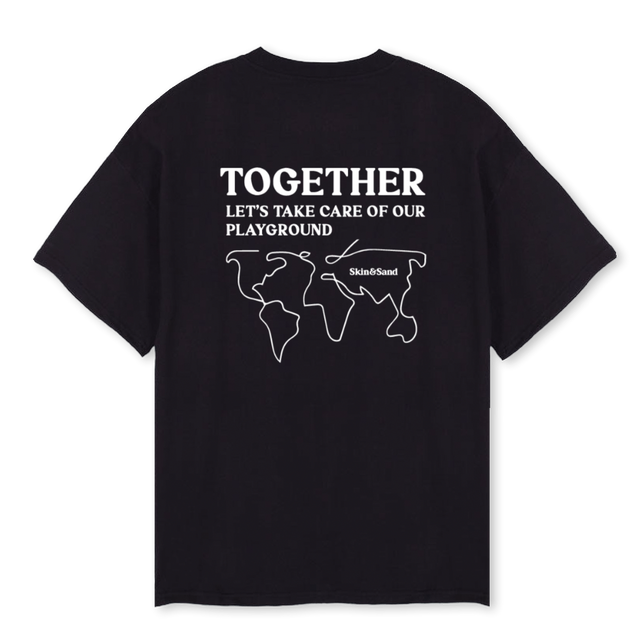 WORLD Black Oversized Tee.