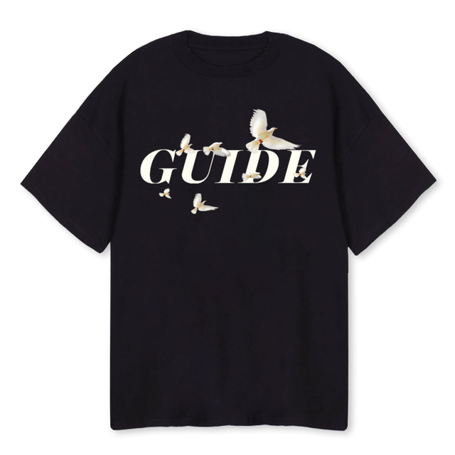 WINGS OF SERENITY OS Black Oversized Tee.