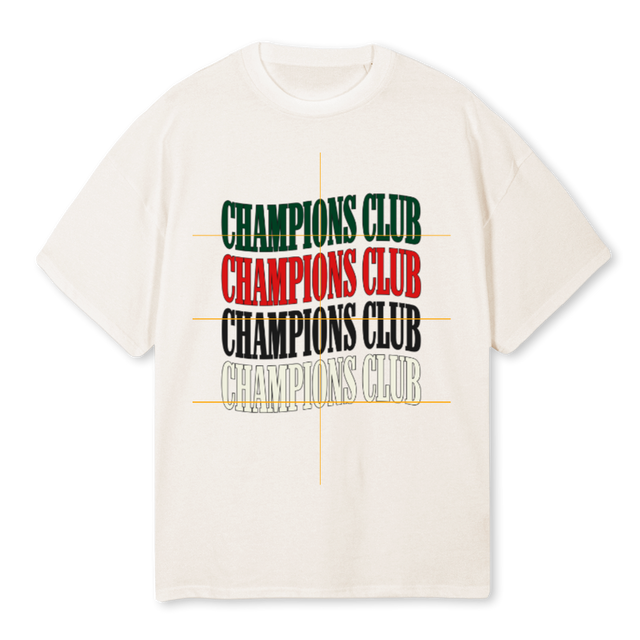 CHAMPIONS CLUBFLAG Vintage White Oversized Tee.