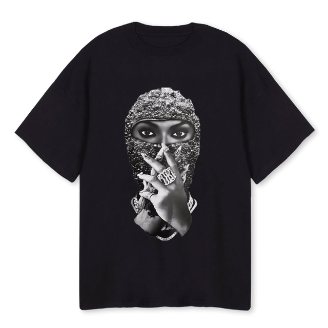 MASKEDNEW Black Oversized Tee.