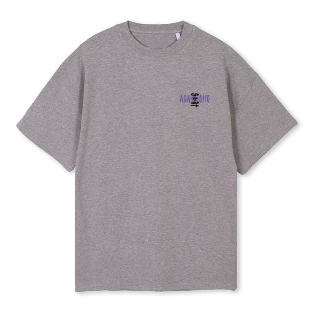 AGNOSTICXSORT GREY Grey Marl Oversized Tee.