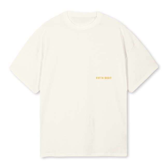 IDENTITY GRAPHIC Cream Oversized Tee.
