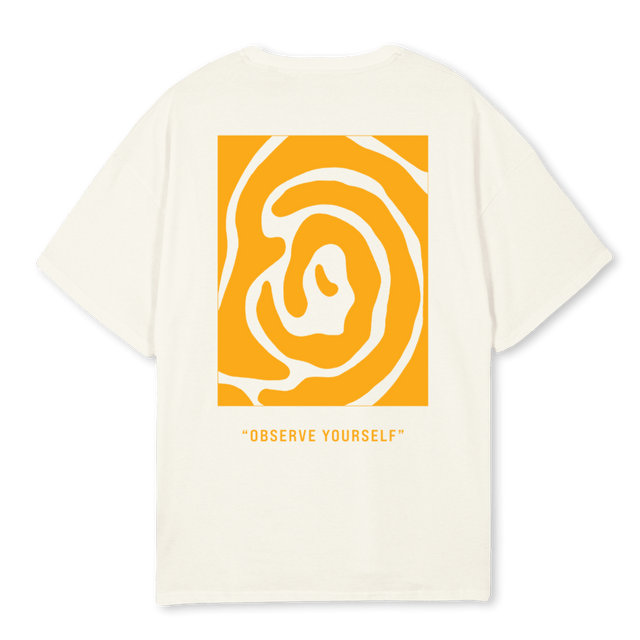 IDENTITY GRAPHIC Cream Oversized Tee.