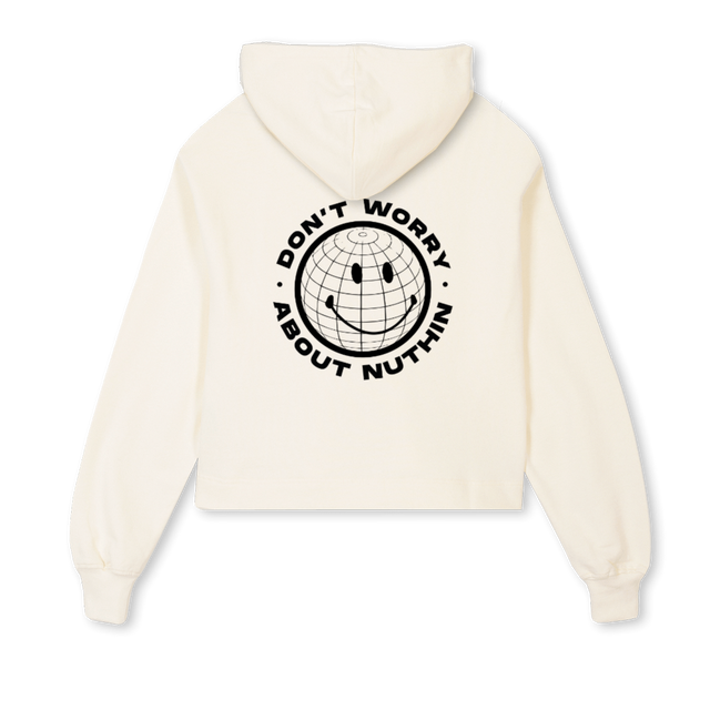 DAWNNNNNNNNN Cream Cropped Hoodie.