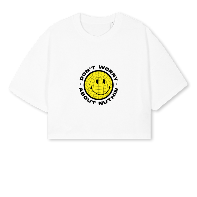 DWANNNN White Cropped Oversized Tee.
