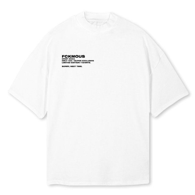 SPECIALWHITE  White Oversized Mock Neck Tee.