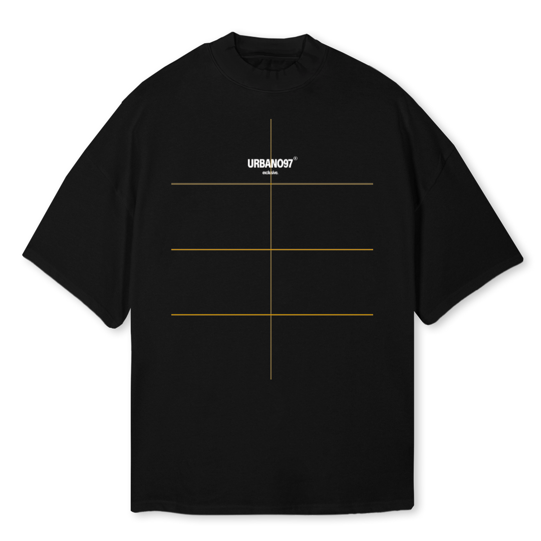 URBAN Black Oversized Mock Neck Tee. – WATC STUDIO