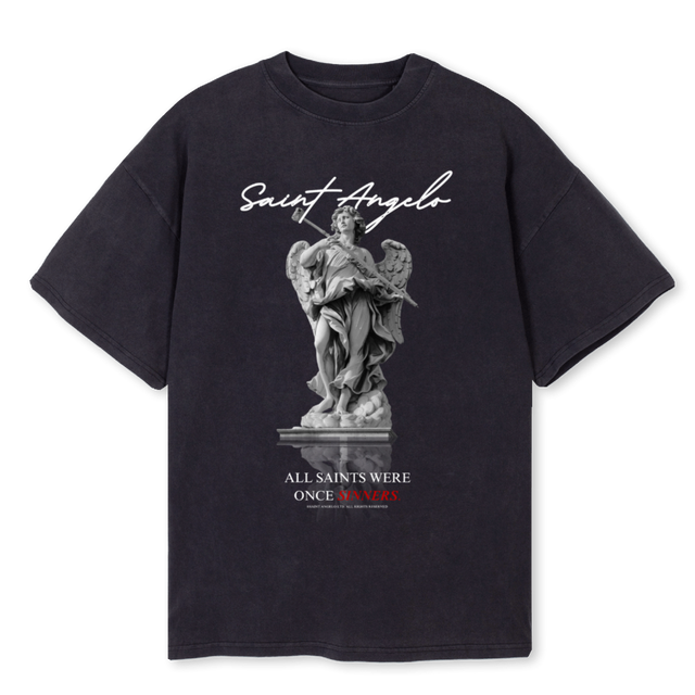 SA STAFF  Vintage Black Oversized Tee.