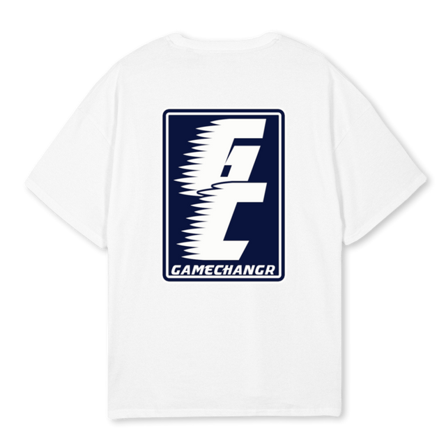 GAMECHANGR NAVY White Oversized Tee.