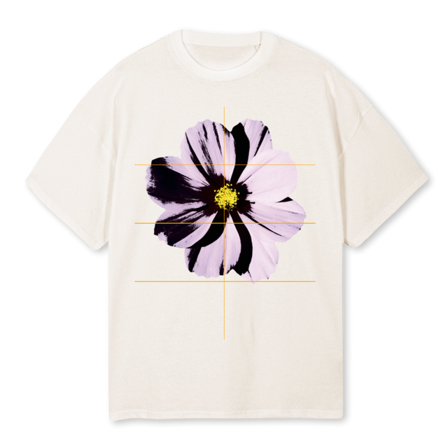 TECHNOFLOWERS Vintage White Oversized Tee.