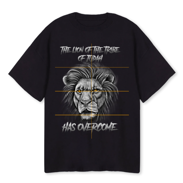 BG LION OF JUDAH BL Black Oversized Tee.
