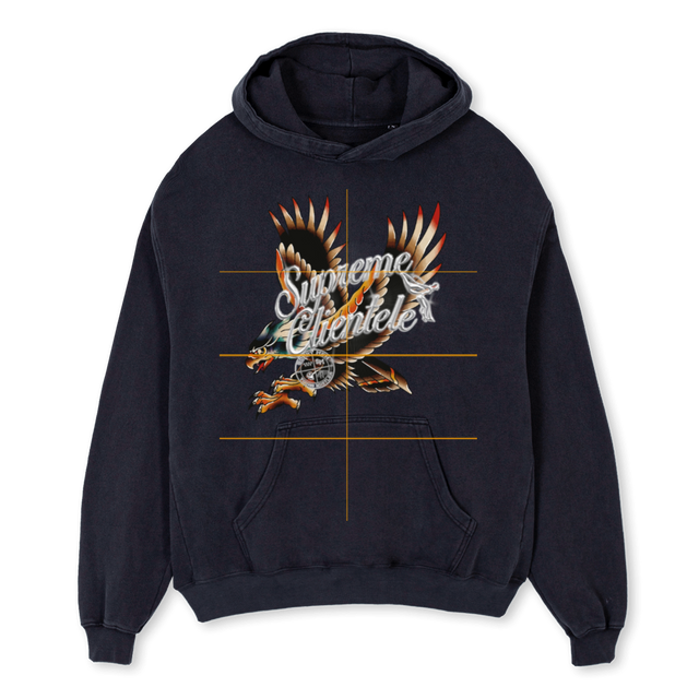 SUPREME CLIENTELE Vintage Black Oversized Hoodie.