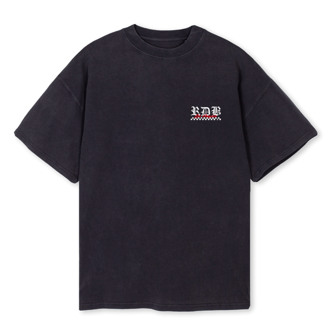 OLDENG Vintage Black Oversized Tee.