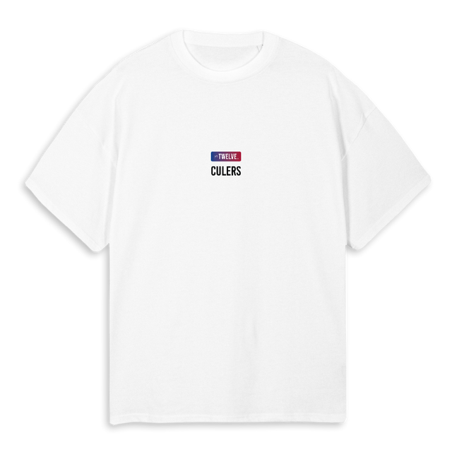 CULERSDOS White Oversized Tee.