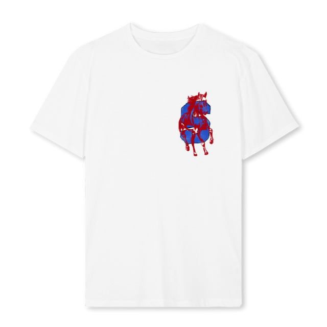 BIGSPONYSMU  White Regular Tee.