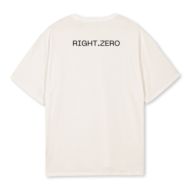 RIGHT ZERO UNO Vintage White Oversized Tee.