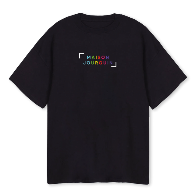 MAISON JOURQUIN EMBL Black Oversized Tee.