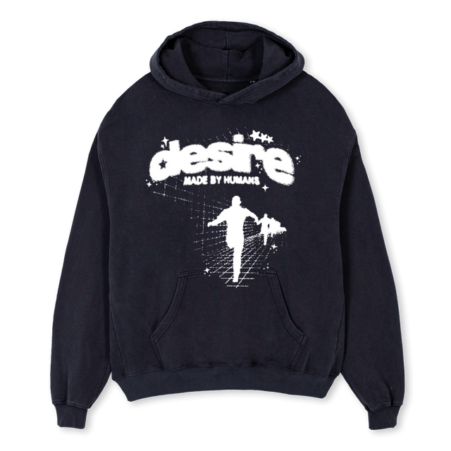 VINTAGEESCAPEHOODIE Vintage Black Oversized Hoodie.