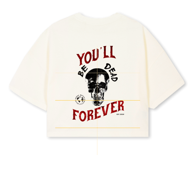 YBDF II CRP Cream Cropped Oversized Tee.