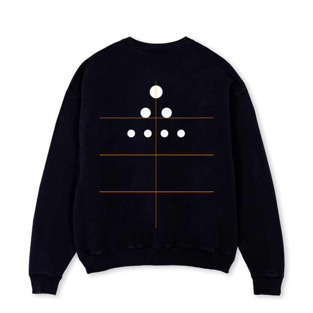 CEOCREW Black Oversized Crewneck Sweater.