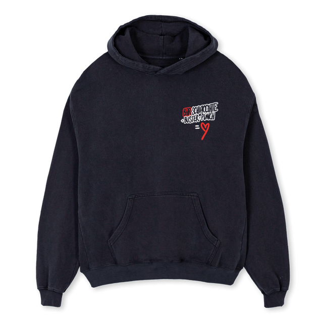 BUSTERPUNCHBLKHOODIE Vintage Black Oversized Hoodie.