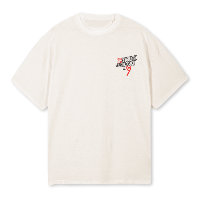 BUSTERPUNCHVWHITETEE Vintage White Oversized Tee.